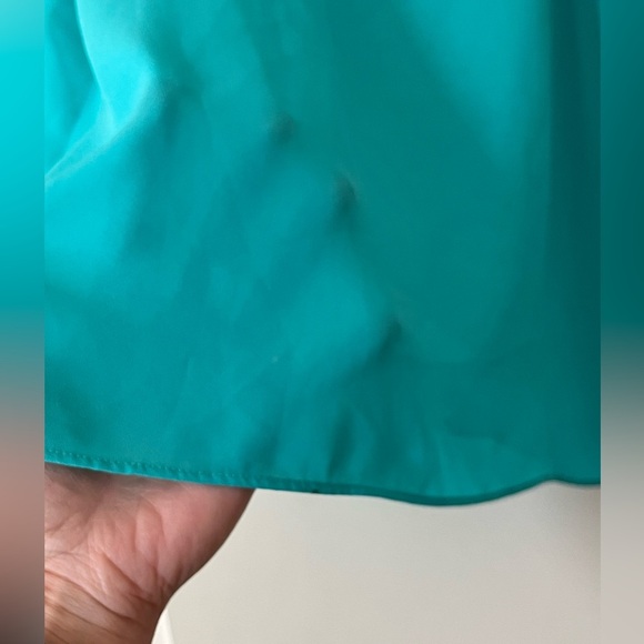 EST. 1946 Teal Polyester Flowy Short Sleeve Blouse Women’s Size Medium - Picture 3 of 13